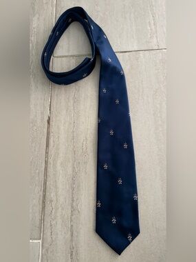 Vintage Lazarus Men's Blue Holiday Winter Teddy Bear Pattern Classic Accent Tie